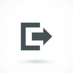 Emergency exit icon vector Logout and output, outlet, out symbol. isolated of flat style Safe condition sign