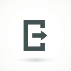 Emergency exit icon vector Logout and output, outlet, out symbol. isolated of flat style Safe condition sign