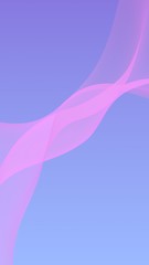 Pink wave on blue sky abstract background. Fluttering pink scarf. Waving on wind pink fabric. Vertical orientation. 3D illustration