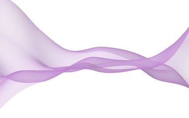 Abstract wave. Scarf. Bright ribbon on white background. Abstract smoke. Raster air background. 3D illustration