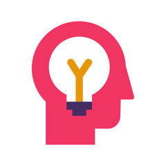 Idea generation and brainstorming flat vector icon