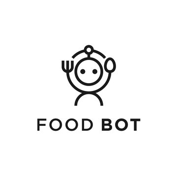 food robot logo. vector robot