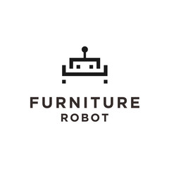 furniture robot logo. vector chair