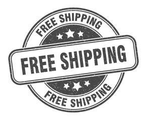 free shipping stamp. free shipping round grunge sign. label