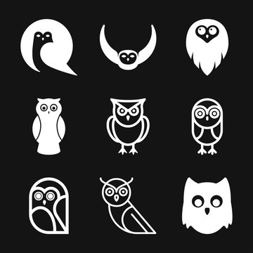 Owl icon. Vector images of owl on background.