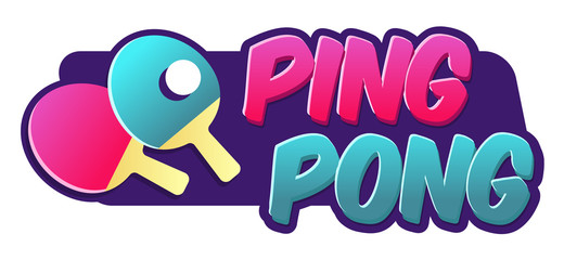 Ping pong banner vector illustration