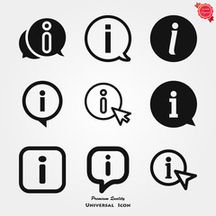 Information icon, vector symbol used for assistance and tourism