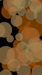 Multicolored translucent circles on a dark background. 3D illustration