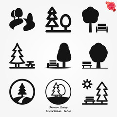 Park vector icon isolated on background. Ecology symbol