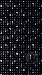 Bitcoin and currency on a dark background. Digital crypto symbol. Currency bubble, wave effect, market fluctuations. Business concept. 3D illustration