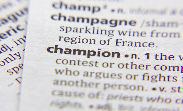 Champion word or phrase in a dictionary.