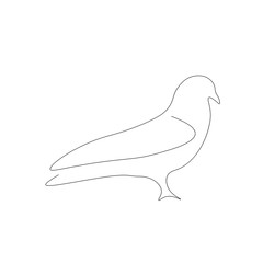 Bird animal one line drawing silhouette, vector illustration