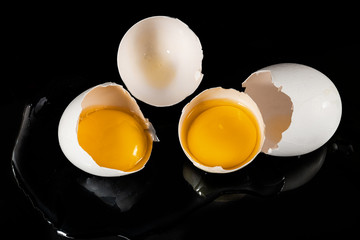 egg on a black background