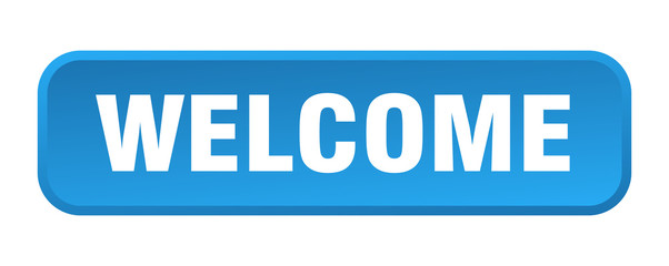 welcome button. welcome square 3d push button