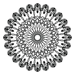 isolated black ornaments for Islamic design over white background.