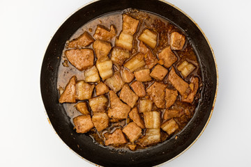 Soy sauce bulgogi on white background