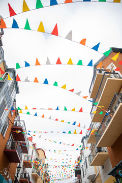 Coloured flags banderol for celebration