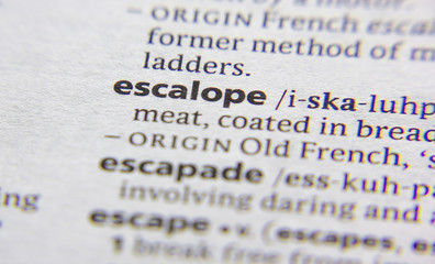 Escalope word or phrase in a dictionary.