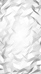 White abstract background. Lowpoly backdrop. Crumpled paper. 3D illustration