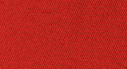 Bright red texture of knit fabric. Red textile background with natural folds. Close-up - 348166540