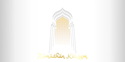 beautiful ramadan kareem greeting card design with mandala art