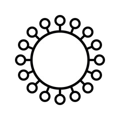 Virus sign. Symbol of coronavirus and COVID-19 desease. Simple flat black outline vector icon