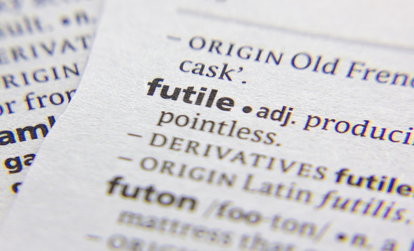 Futile word or phrase in a dictionary.