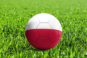 Fototapeta na wymiar Poland Flag on Soccer Ball