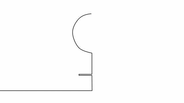 Venus symbol. Self-drawing a simple animation of one continuous drawing of one line