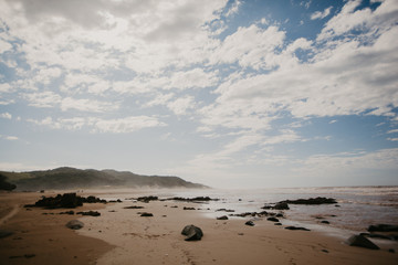 The Beautiful rocky beaches  and blue skies of the Wild Coast of South Africa