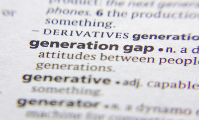 Generation gap word or phrase in a dictionary.
