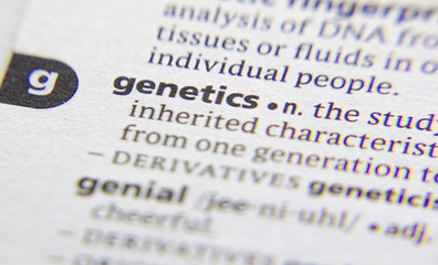 Genetics word or phrase in a dictionary.