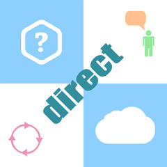 business concept. word direct . Can be used for workflow layout, diagram, business step options, banner