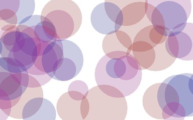 Multicolored translucent circles on a white background. Pink tones. 3D illustration