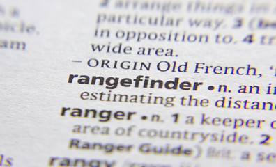 Rangefinder word or phrase in a dictionary.