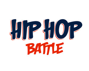 Rap battle vector typing, music theme logo.