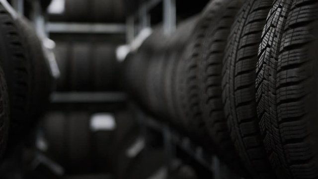Tire storage place with tire rack