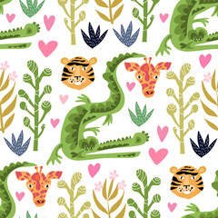 African animals pattern 11