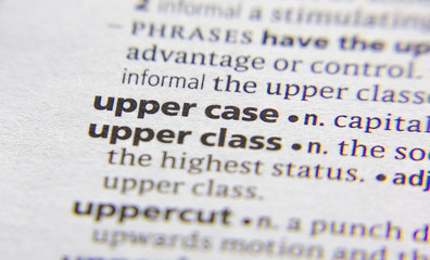 Obraz premium Upper case word or phrase in a dictionary.