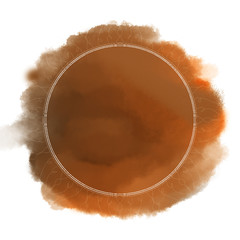 Coffee Color Watercolor Stain with Circle Frame 