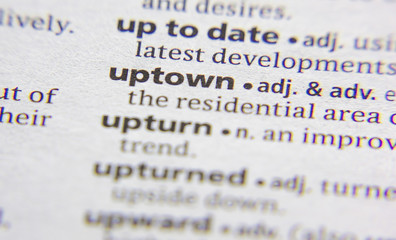 Uptown word or phrase in a dictionary.