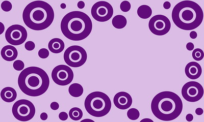 Obraz na płótnie Canvas Chaotic purple circles of different sizes on a white background