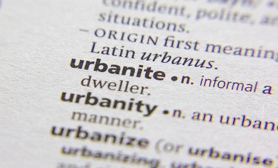 Urbanite word or phrase in a dictionary.