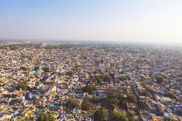 View of Jodhpur city town, the Blue city in Rajasthan, India.
