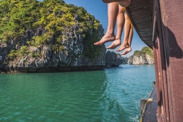 Beautiful View Of Rock Island In Halong Bay, Vietnam Asia