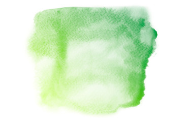 Abstract green watercolor textuer on white background.
