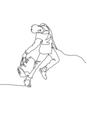 The model is posing in a remarkable manner