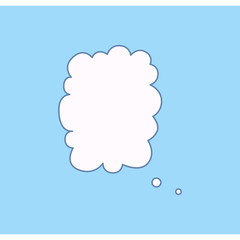 Cloud speech bubble. Clouds textbox for communication, comment and message template.