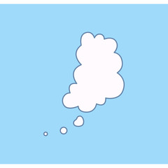 Cloud speech bubble. Clouds textbox for communication, comment and message template.