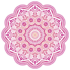 Vector round abstract circle. Mandala style. Decorative element, colored circular design element.